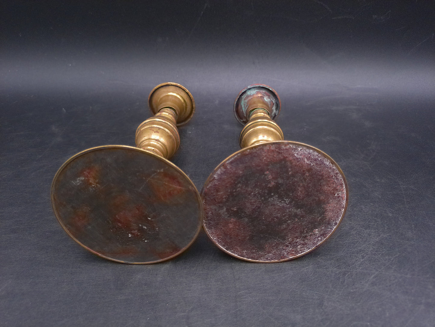 Brass Candlesticks Matching Set of 2 Decorative Design Vintage