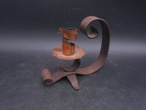 Metal Candle Holder Floral Design with Handle Vintage