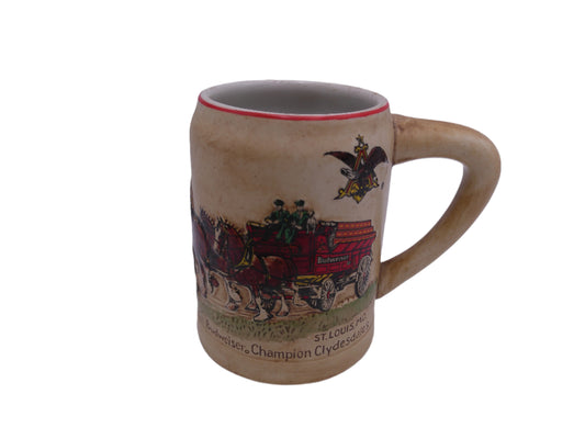 Beer Stein Budweiser 1980 Vintage Champion Clydesdales Ceramarte Mug