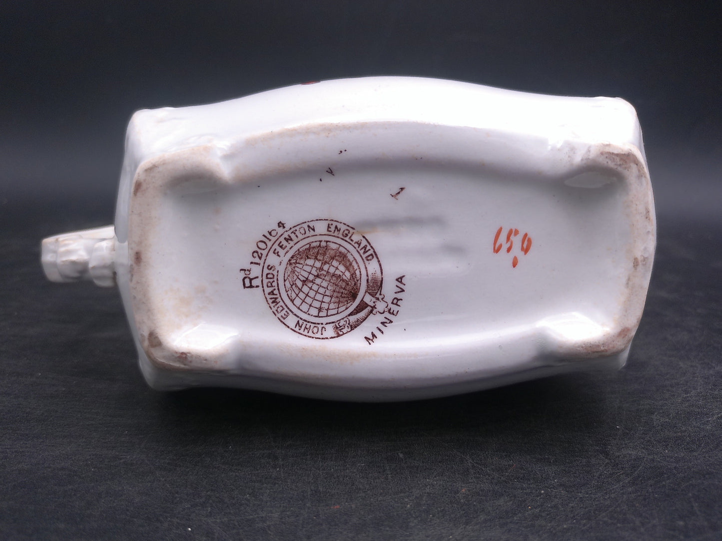 John Edwards Fenton England Floral Design Gravy Sauce Boat Antique