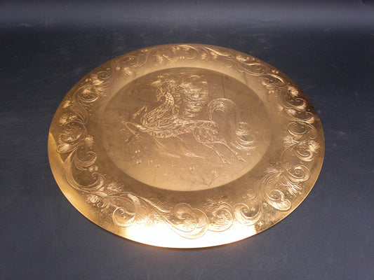 Sascha Brastoff Plate Limited Edition 299 /15000  18k Gold Gilt Brass