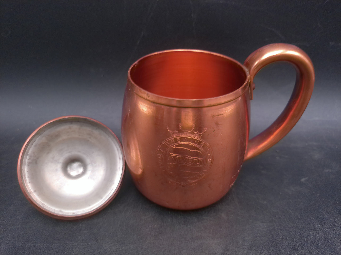 Tea Coffee Pot Pitcher and Cup Mug Copper  Vin