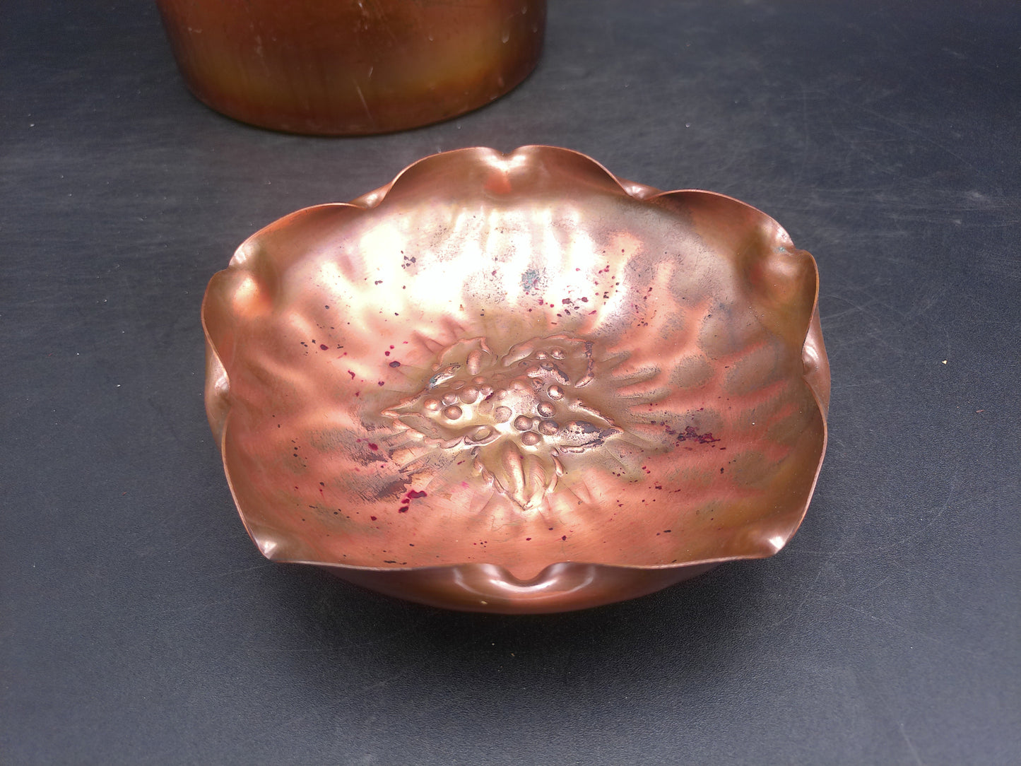 Stockpot Tin Lined Brass Handles  and Bowl Vintage