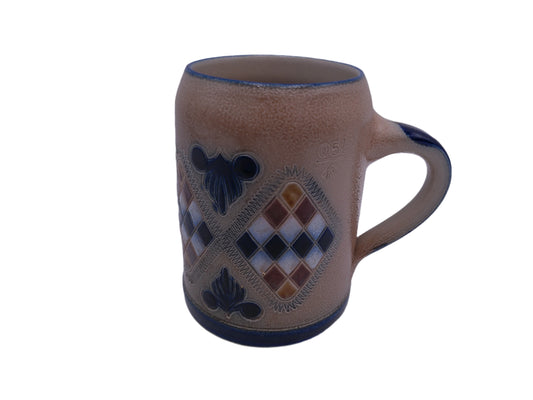 Beer Stein or Mug  0.5L Very Old Rare Antique Checkerboard Design