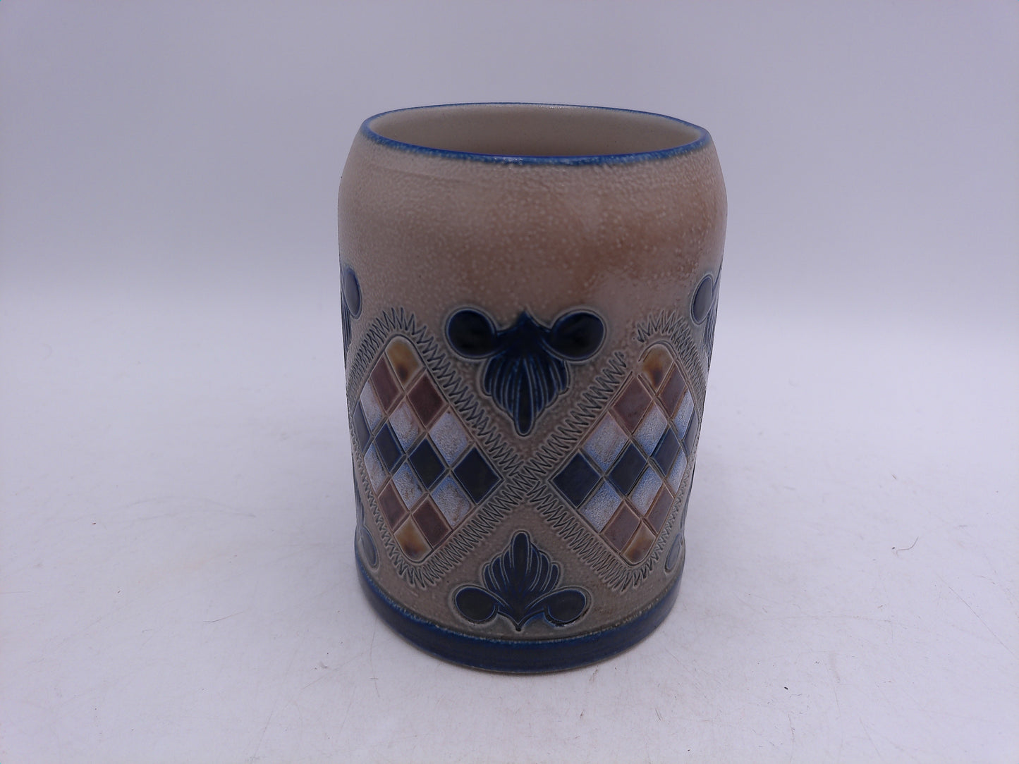 Beer Stein or Mug  0.5L Very Old Rare Antique Checkerboard Design