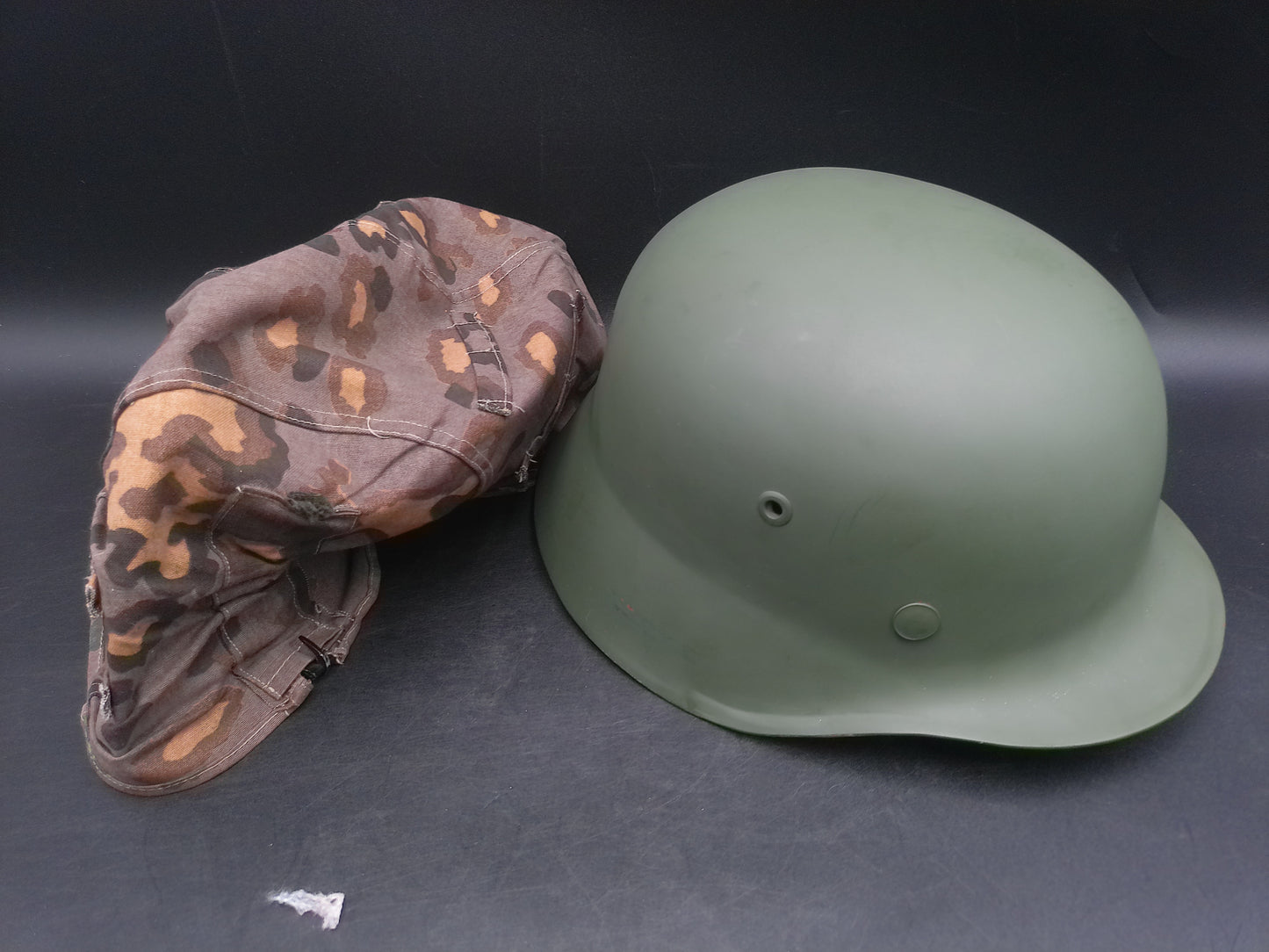 WWII Germany Solder Helmet with camoflauge Cover Good  Condition Reproduction