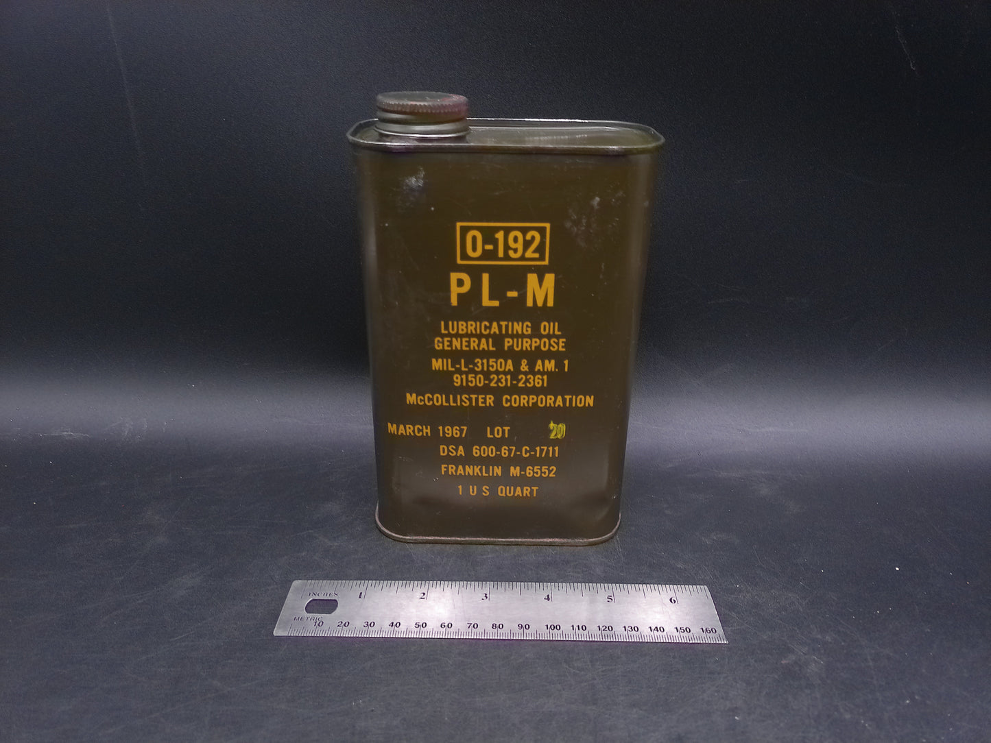 Army 0-192 Lubricating Motor Oil 1 US Quart