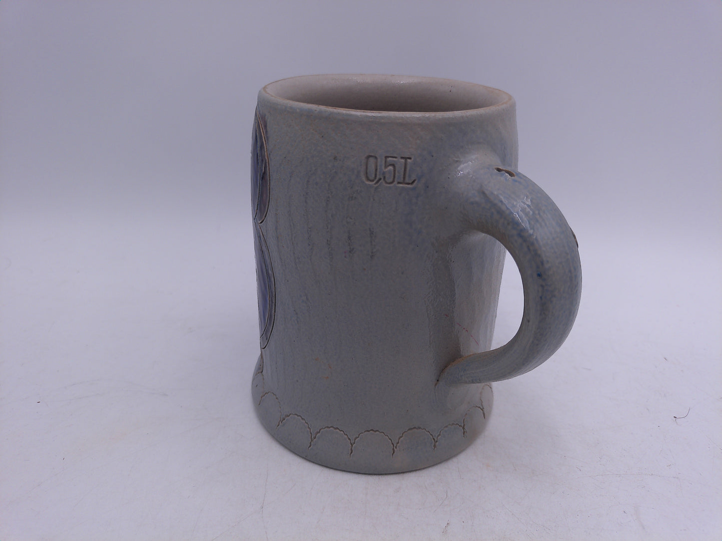 Beer Stein or Mug West Germany by Reinhold Merkelbach  0.5L Salt Glaze Cobalt Blue