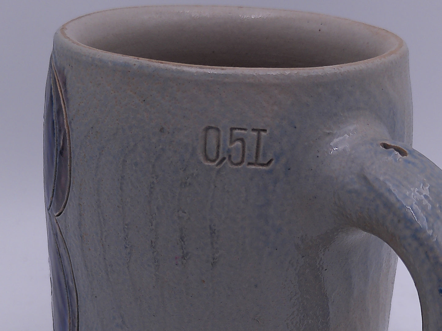 Beer Stein or Mug West Germany by Reinhold Merkelbach  0.5L Salt Glaze Cobalt Blue