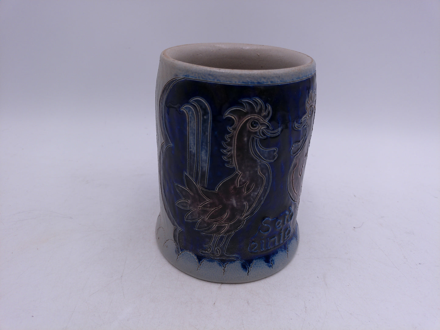 Beer Stein or Mug West Germany by Reinhold Merkelbach  0.5L Salt Glaze Cobalt Blue