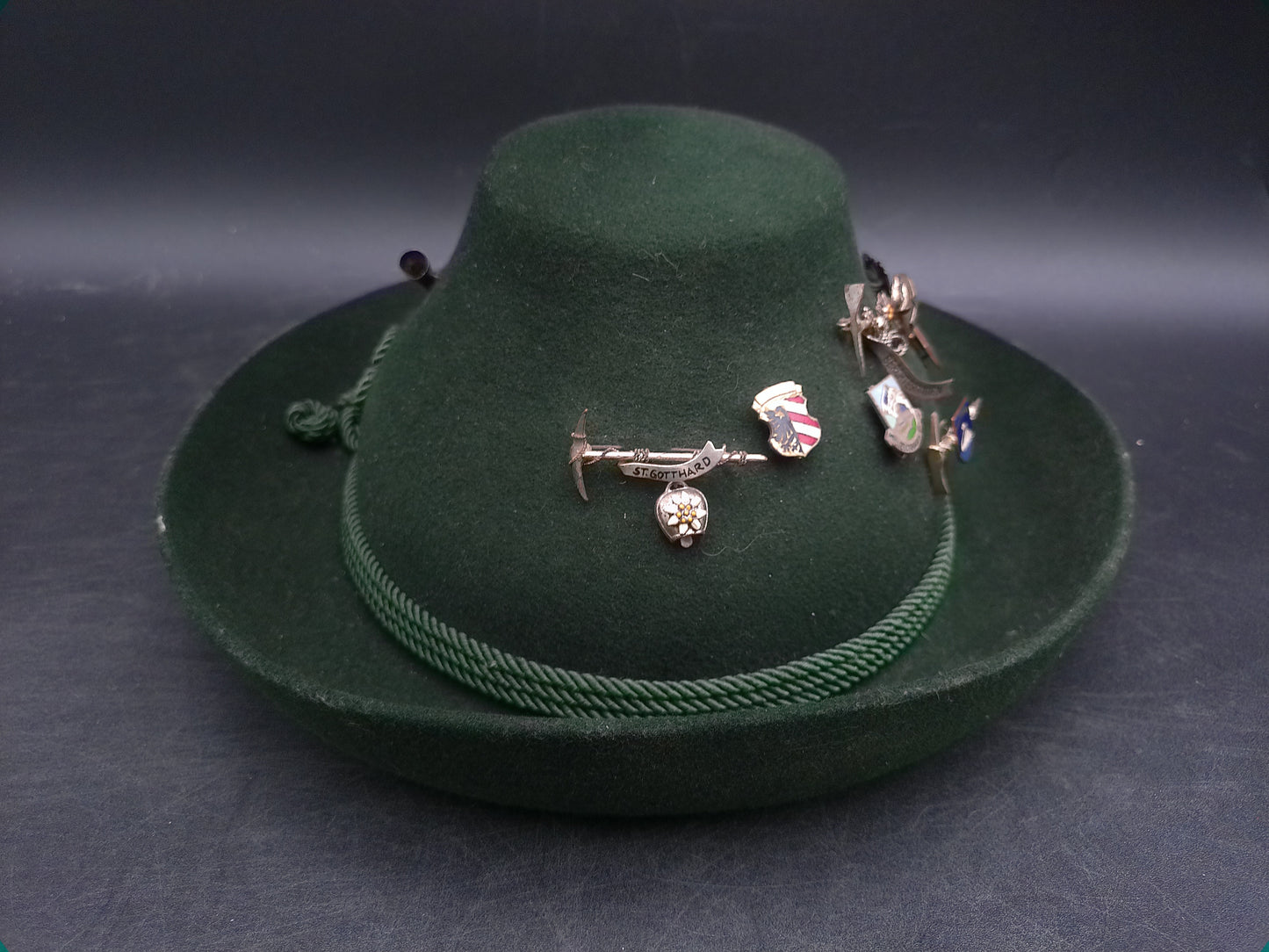 Austria German Hat with Many Decorative Pins Orginal Dreher Mayer Hut Bavarian Hat