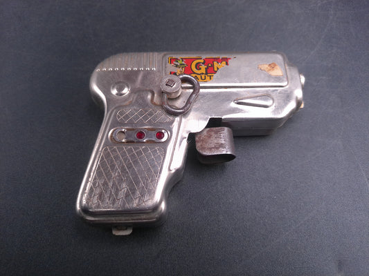 Marx Windup G-Man Toy Gun Automatic with Key Working 1930's