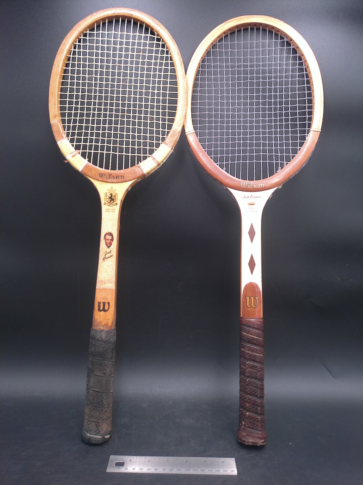 Wilson Tennis Wooden Racket set of 2 Marked Jack Karmer Pro Staff Vintage 1960's