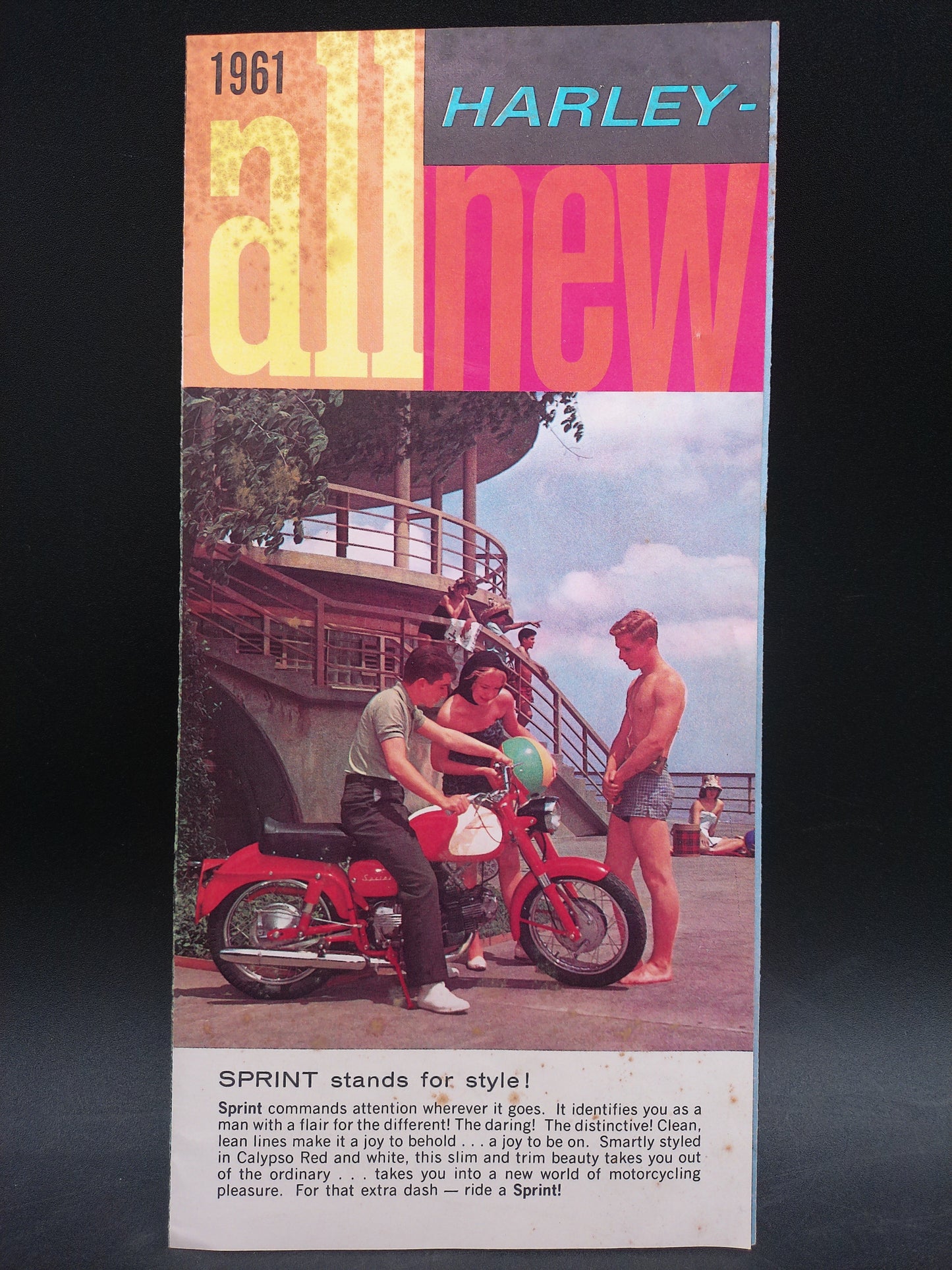Harley Davidson Sprint Showroom Brochure 1961 Rare