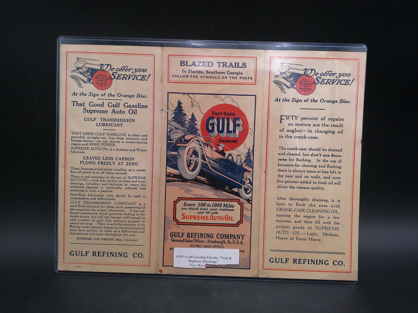 Golf Gasoline 1020's Florida Trails and Highway Markings Brochure