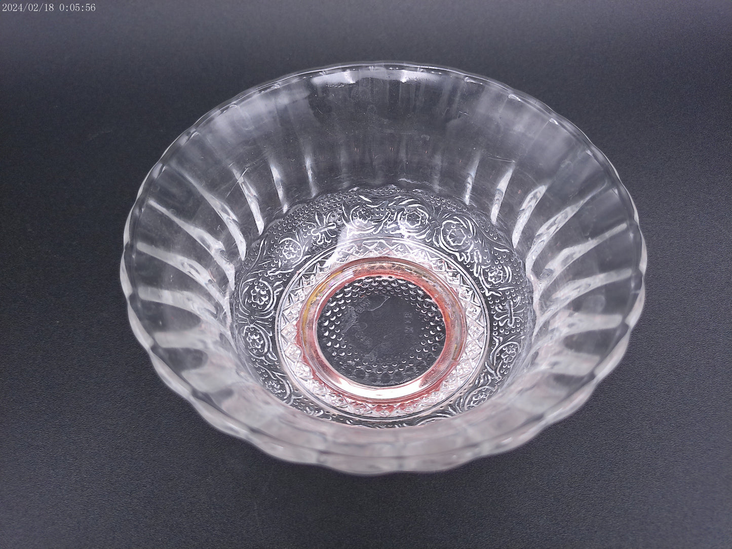 Small Glass Crystal  Bowl or candle holder  with silver stand