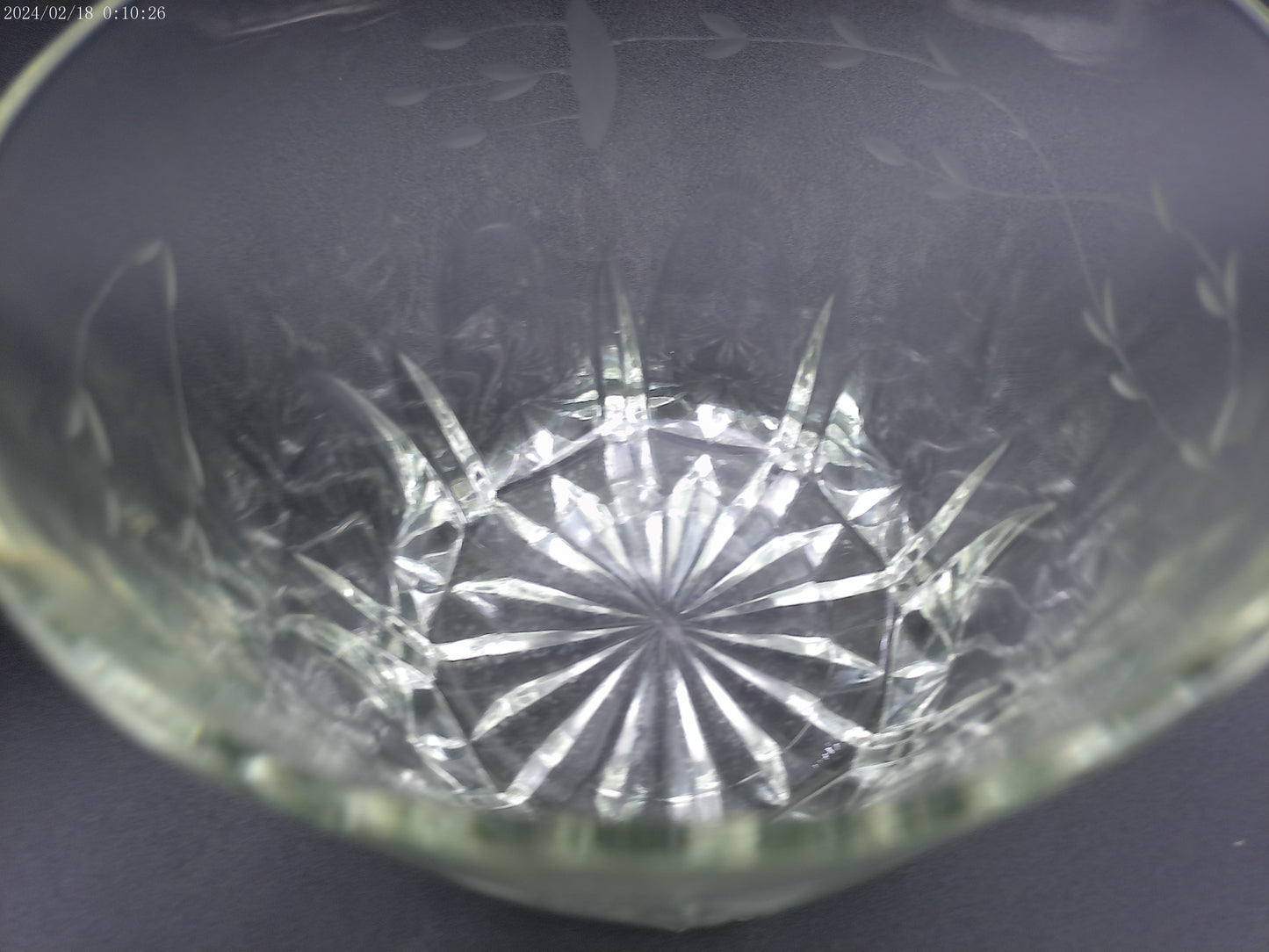 Princess House Etched Crystal Glass Ice Bucket Wine Cooler