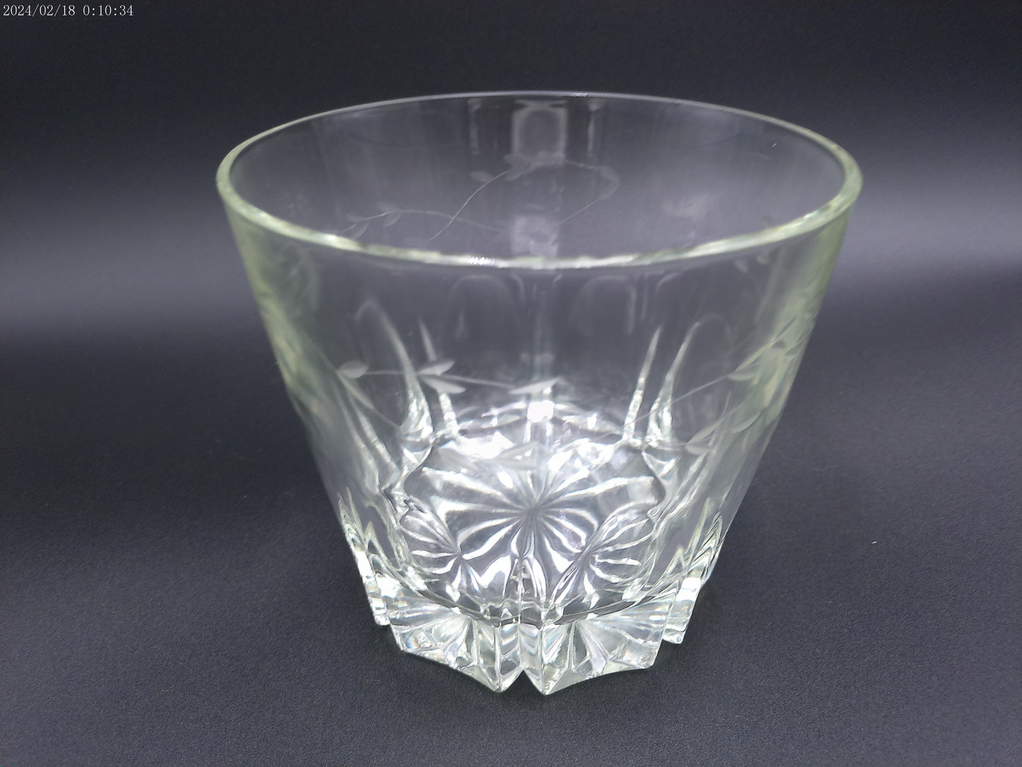 Princess House Etched Crystal Glass Ice Bucket Wine Cooler