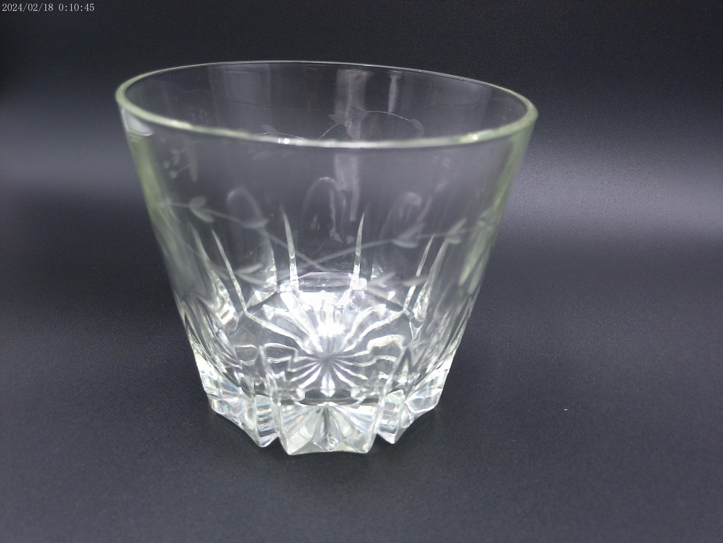 Princess House Etched Crystal Glass Ice Bucket Wine Cooler