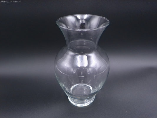 Large 10 7/8 in Clear Hurricane Vase with Wide Mouth Opening