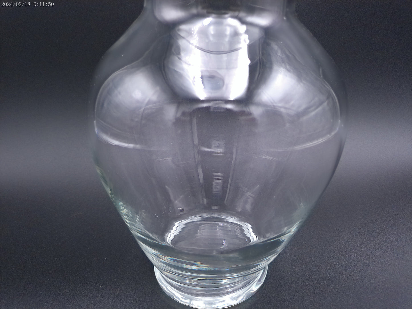 Large 10 7/8 in Clear Hurricane Vase with Wide Mouth Opening