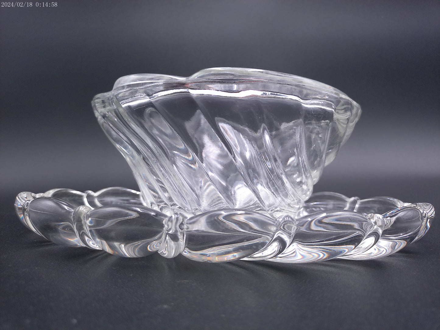 Caprice Clear (by CAMBRIDGE Glass 1930s Mayonnaise Bowl and Underplate