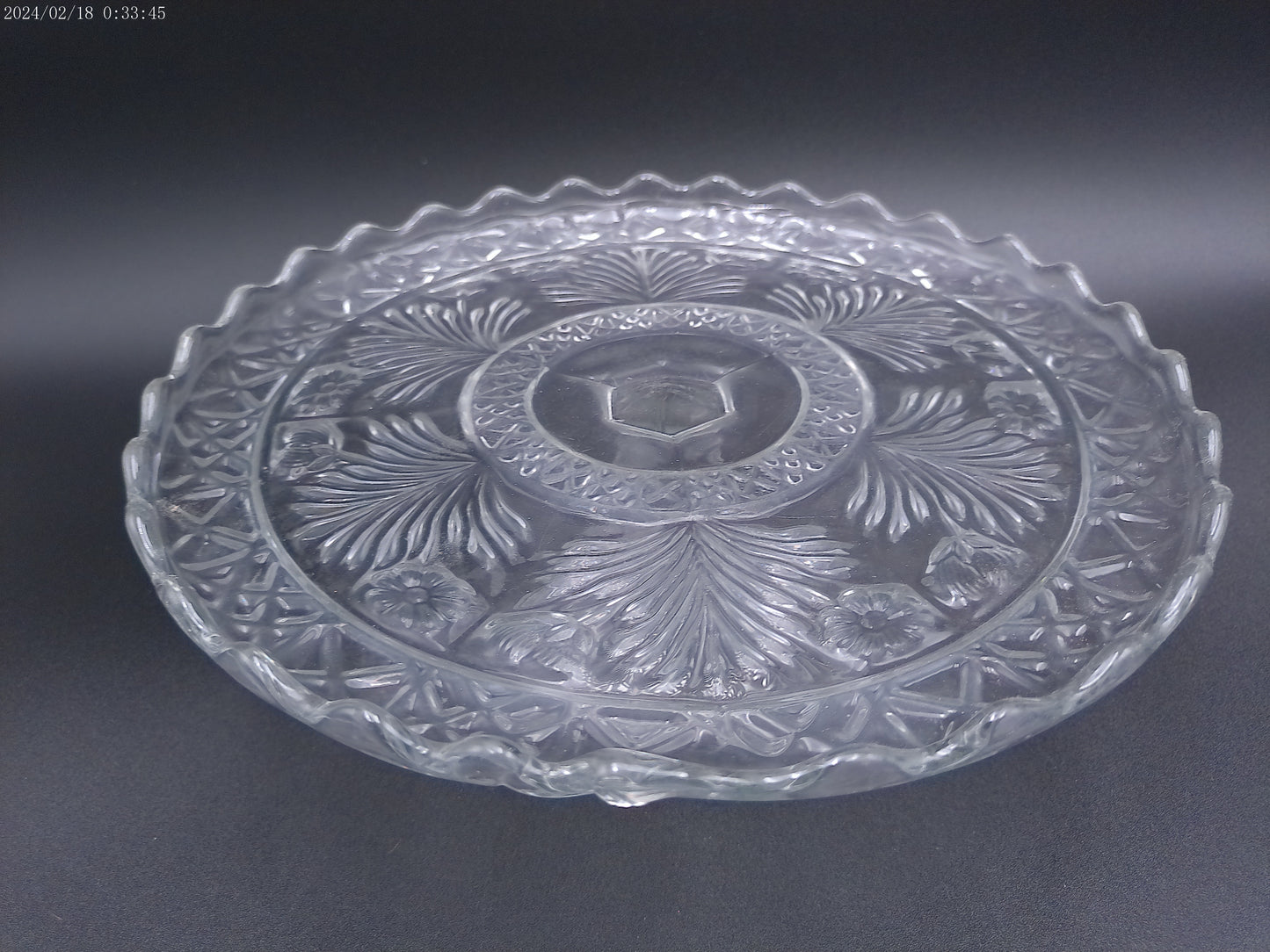 Glass Cut Crystal Dish and Cover
