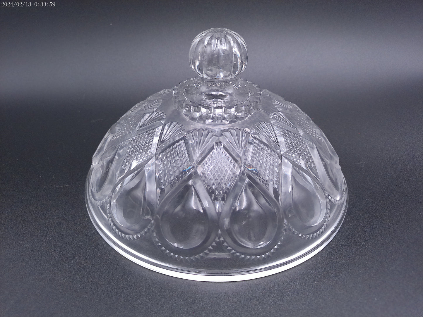 Glass Cut Crystal Dish and Cover