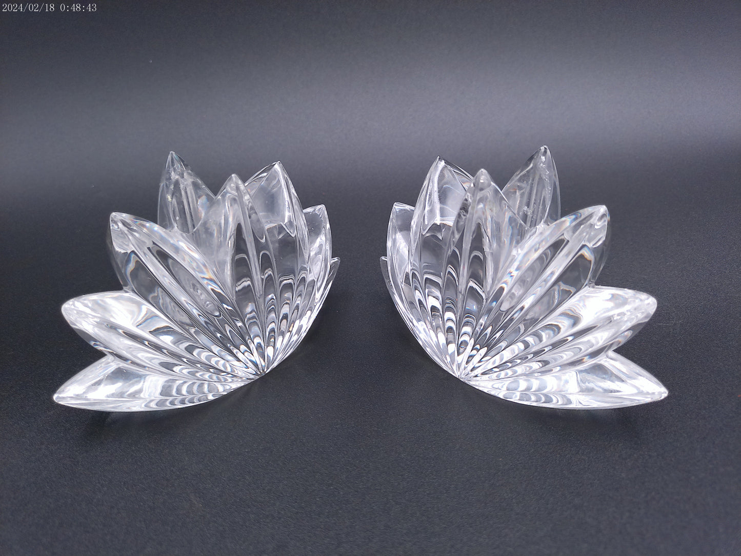 Mikasa Fleurisse Lead Crystal Taper Candle Holder pair of them