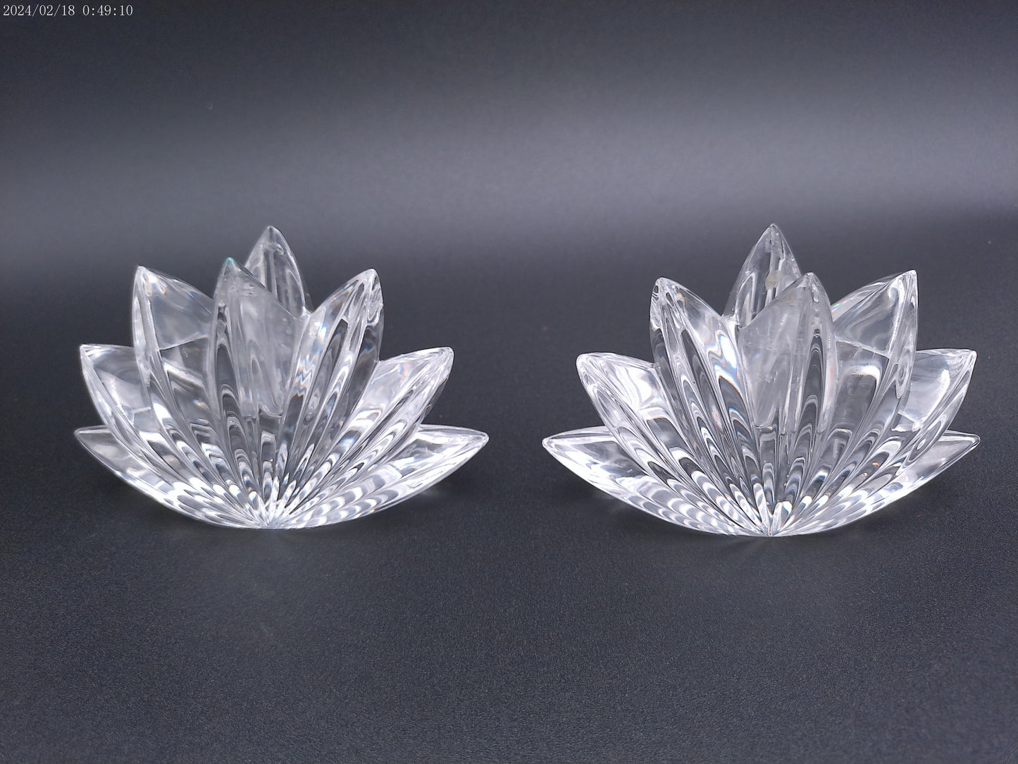 Mikasa Fleurisse Lead Crystal Taper Candle Holder pair of them