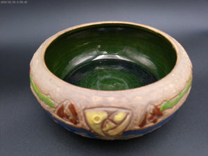 Roseville Pottery Mostique Gray Tulip Low Bowl vintage