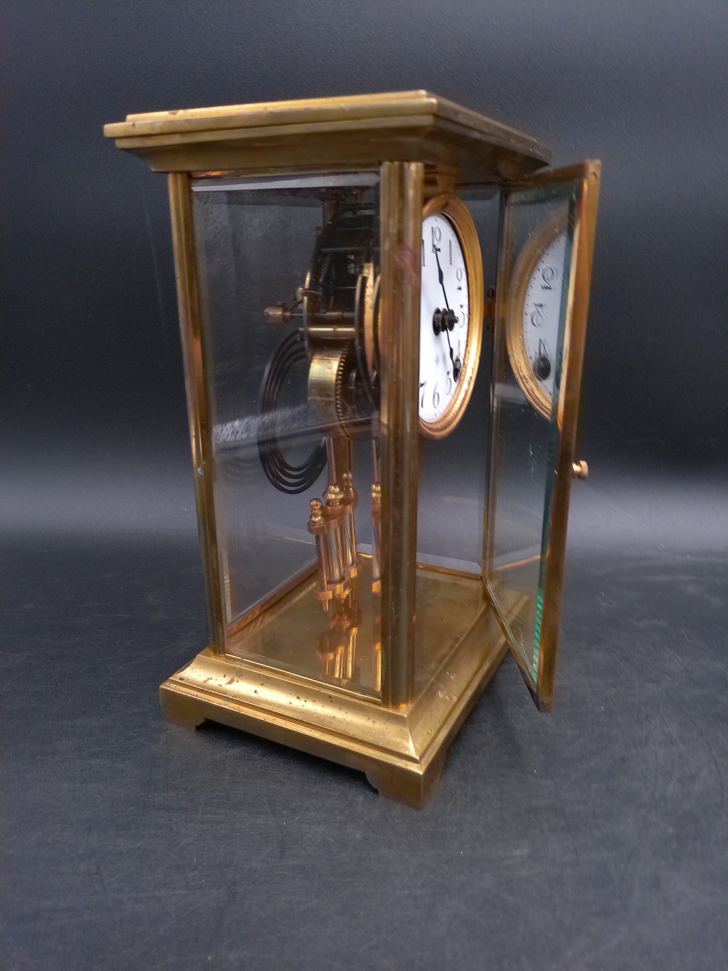 Ansonia Clock  Crystal Regulator Brass Mantle Clock Vintage #2