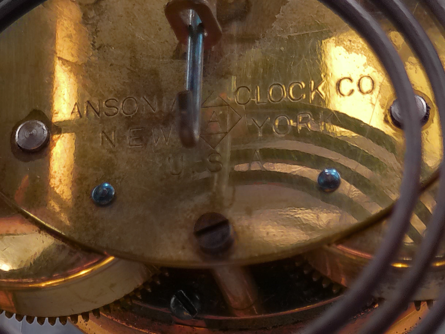 Ansonia Clock  Crystal Regulator Brass Mantle Clock Vintage #2