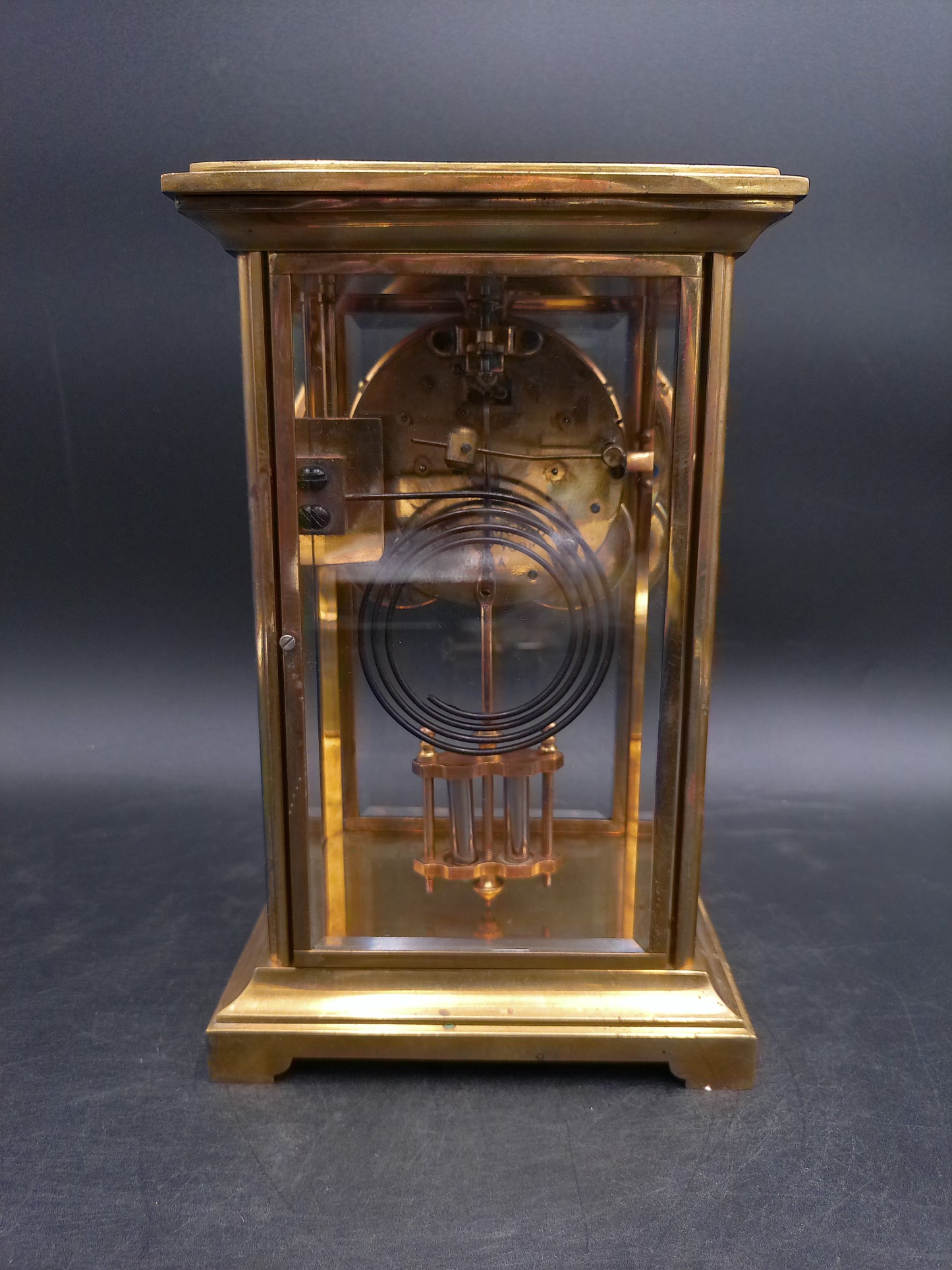 Ansonia Clock  Crystal Regulator Brass Mantle Clock Vintage #2