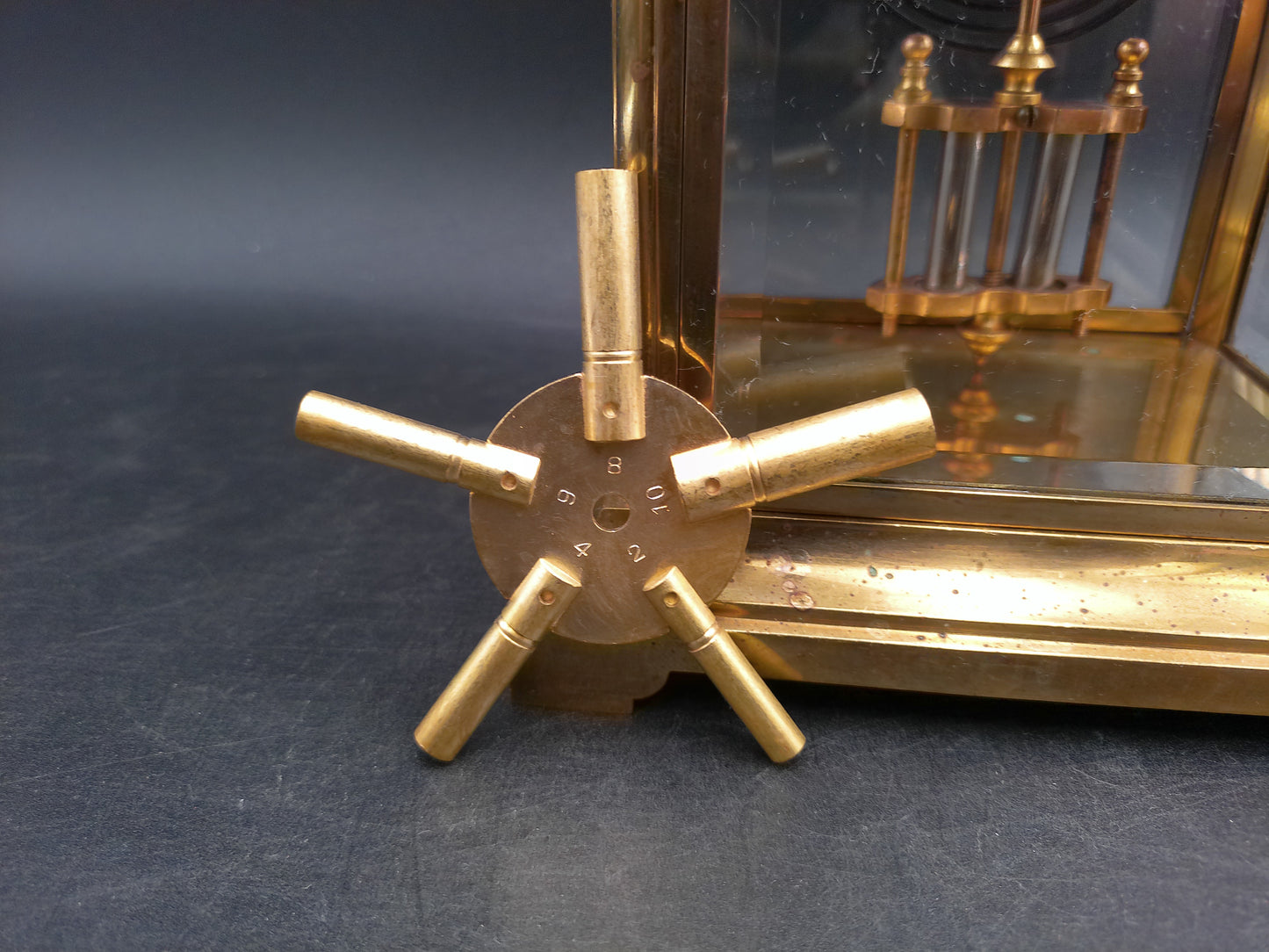 Ansonia Clock  Crystal Regulator Brass Mantle Clock Vintage #2