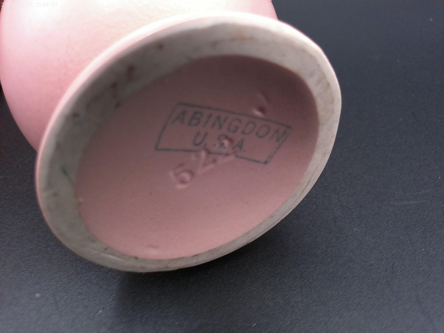 Abingdon USA Pottery Pink Two Handled Barre Vase