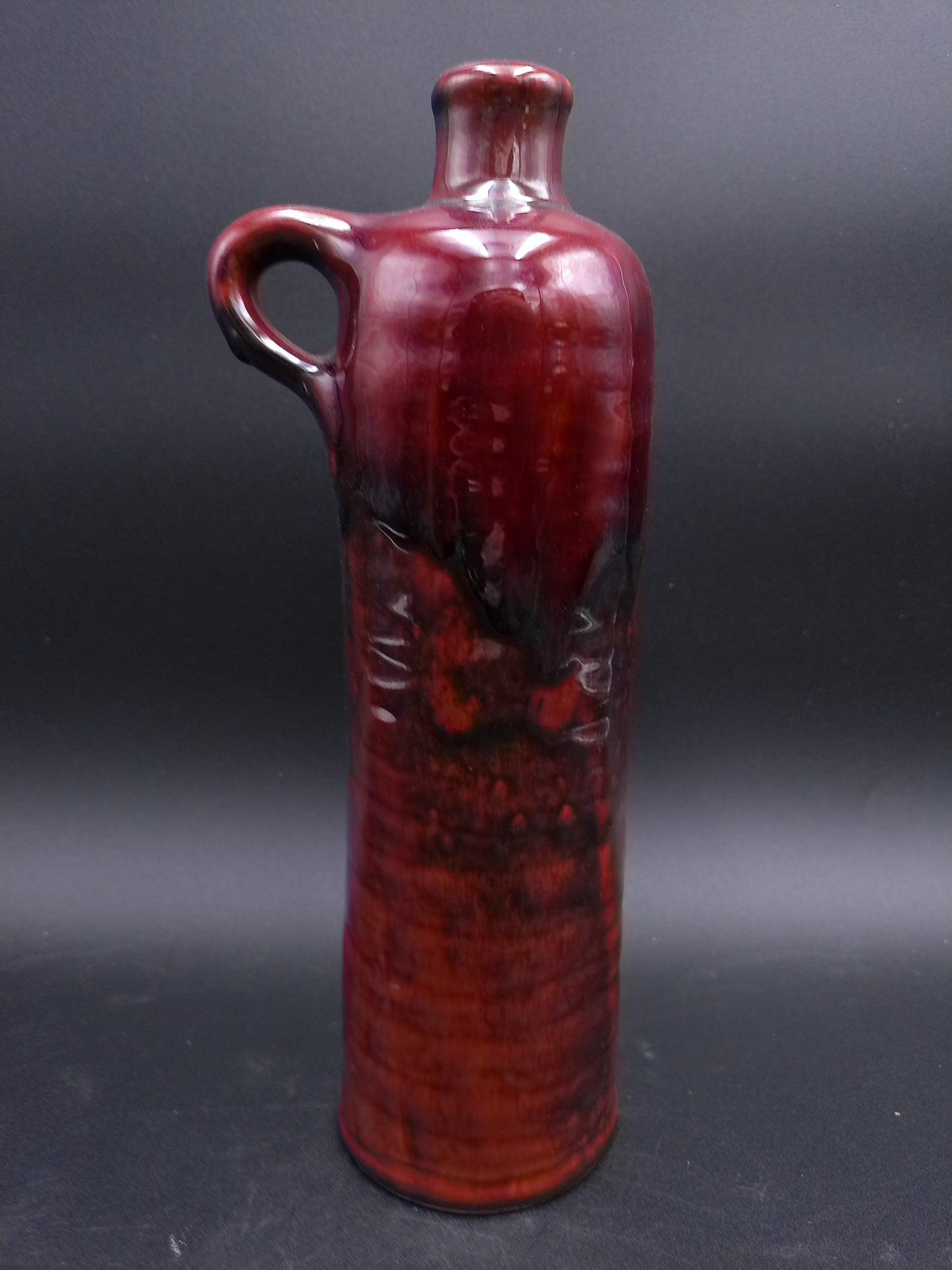 Decorative Stoneware Bottle Jug redish colored finished