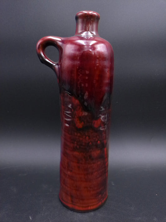 Decorative Stoneware Bottle Jug redish colored finished