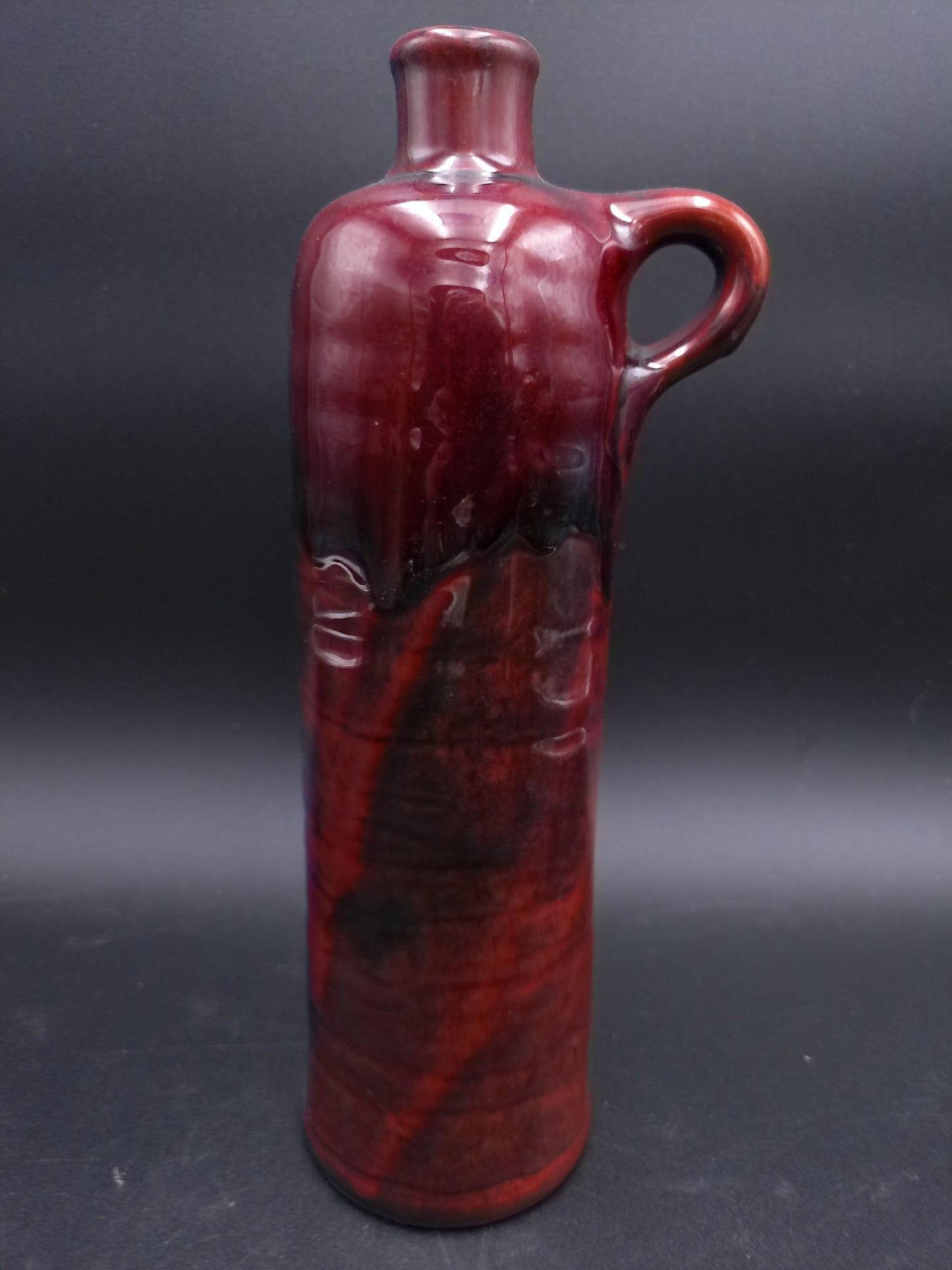 Decorative Stoneware Bottle Jug redish colored finished