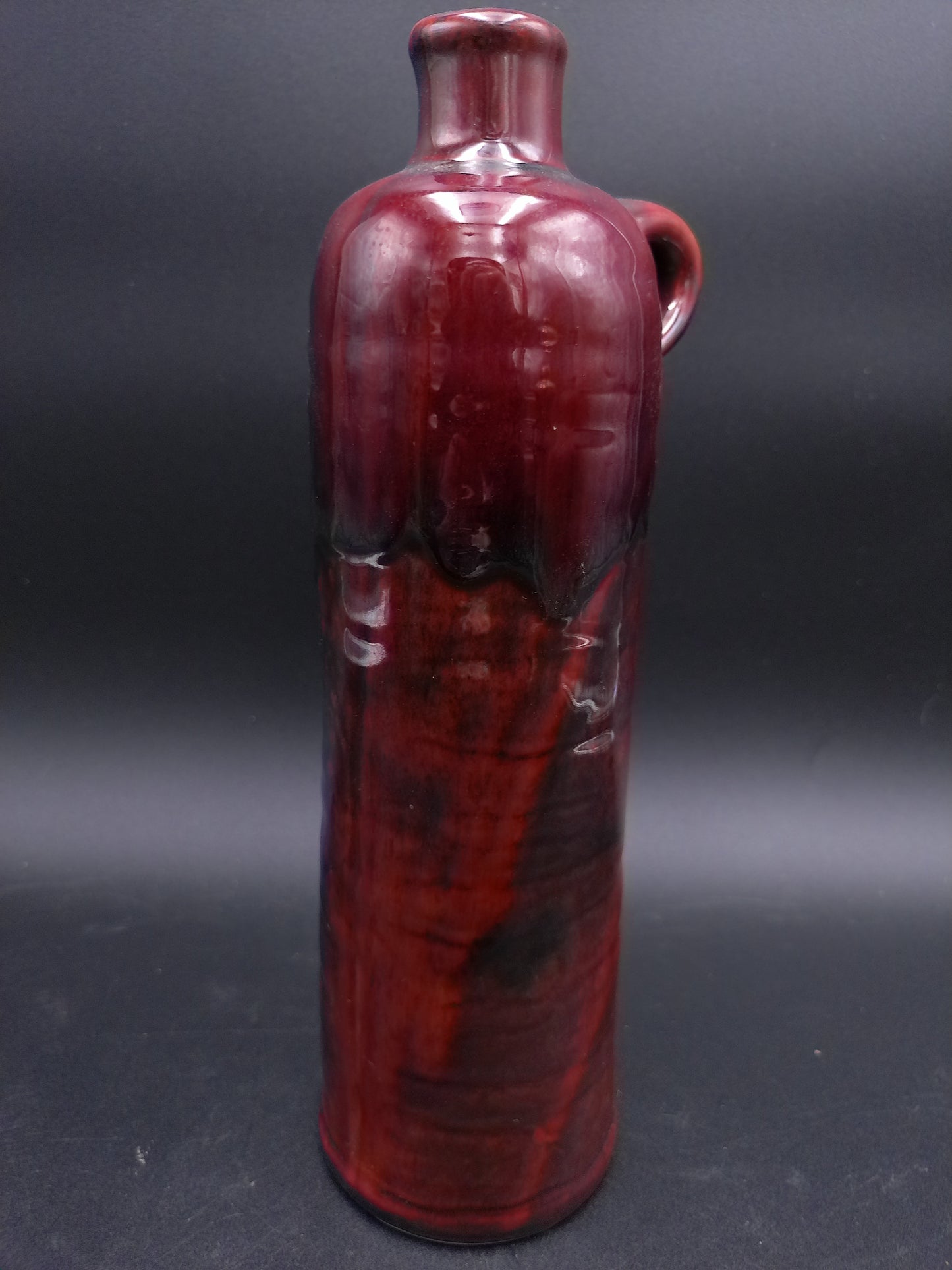 Decorative Stoneware Bottle Jug redish colored finished