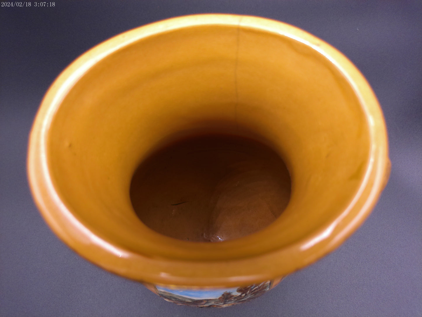 Rookwood scenic vase Signed MLN. Hairlined rim Very Rare