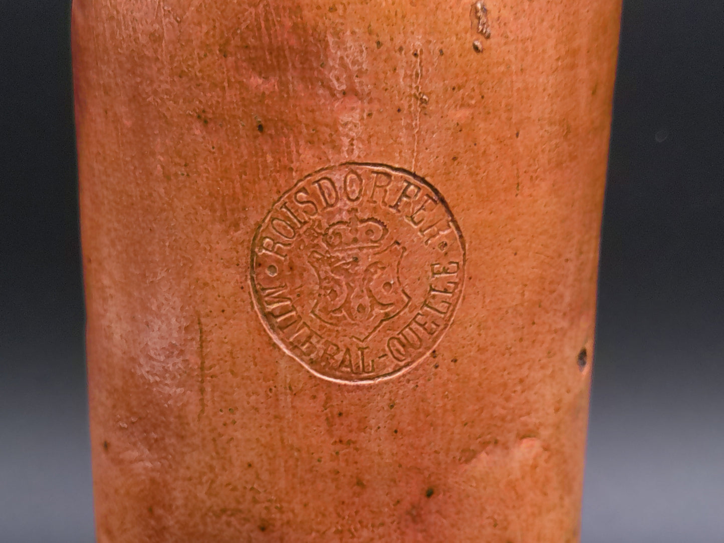 German Stoneware Mineral Water Bottle Roiseorper Vintage 1800s