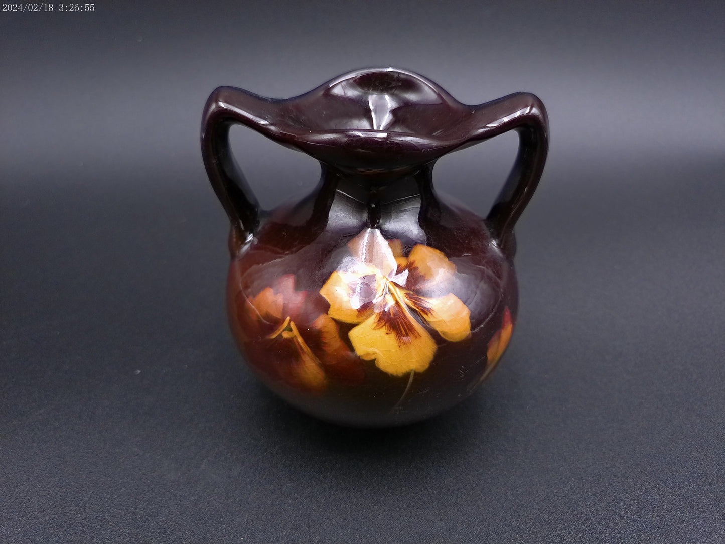 Roseville Rozane Pottery Vase Glazed Rare floral design