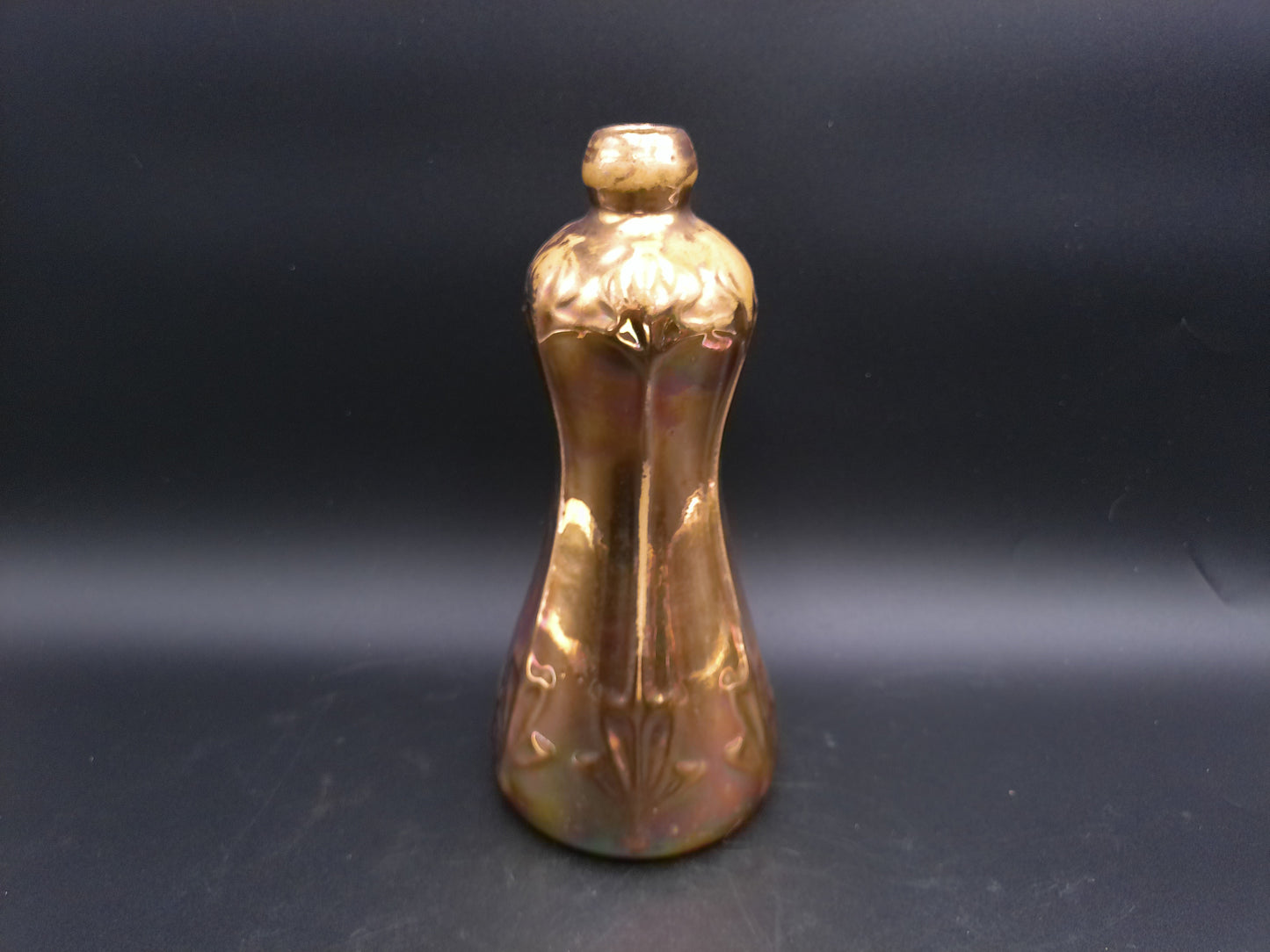 1900s Vintage Art Nouveau Zanesville Ohio Pottery Gold plated Vase no. 668