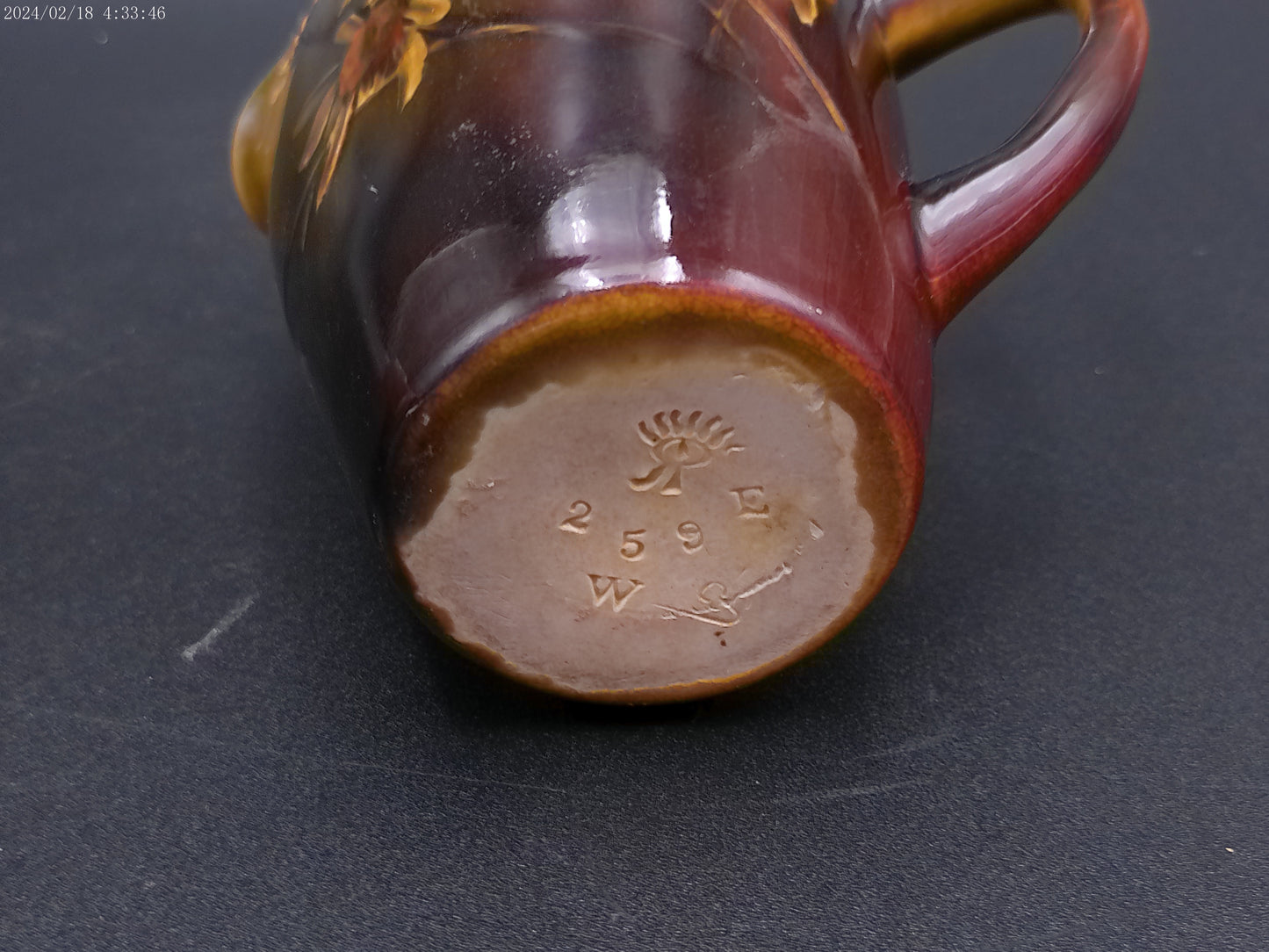 Rookwood Floral Designed Pitcher Signed and Marked