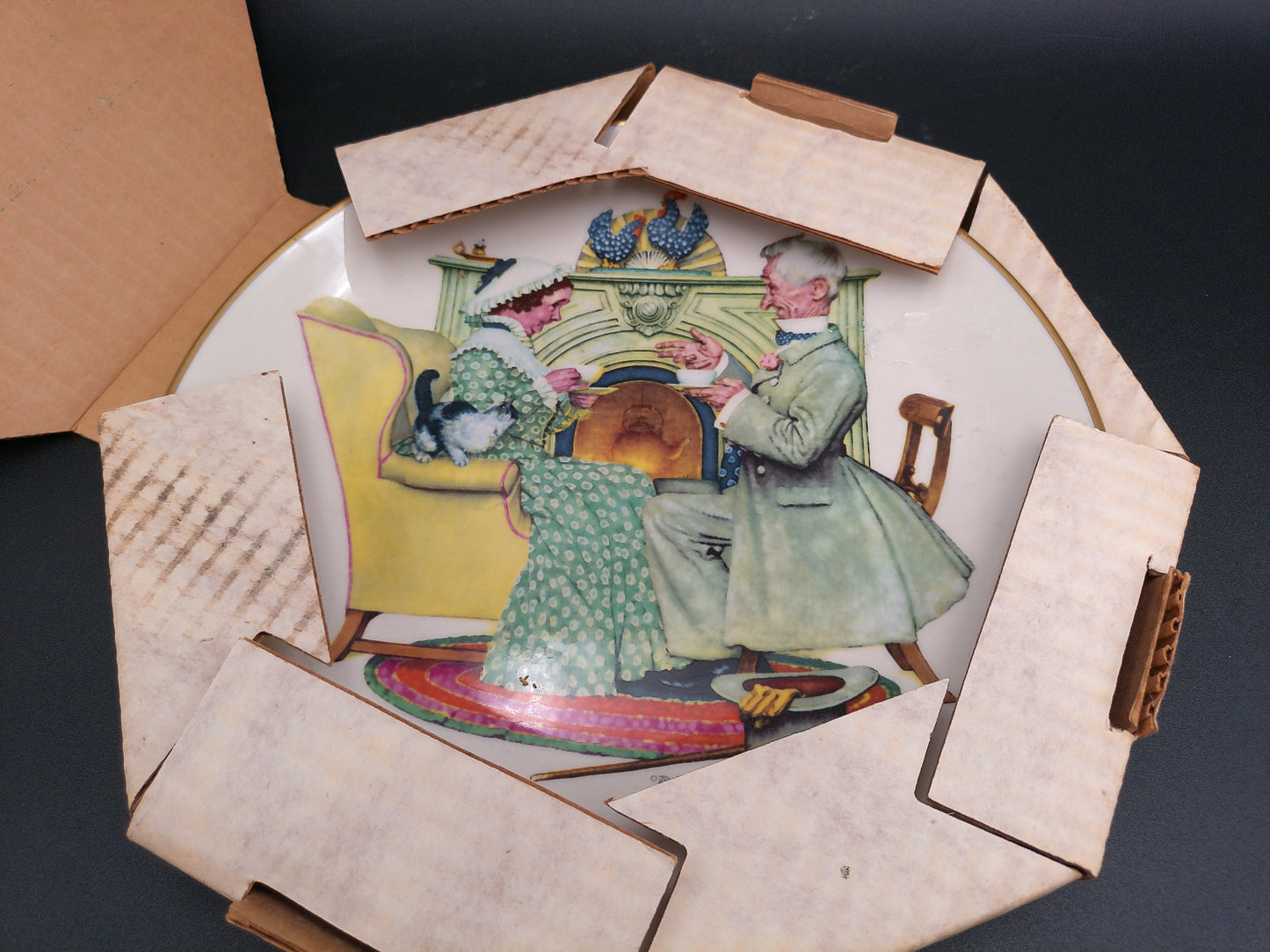 Norman Rockwell Lot of two Plates 1973 limited Edition Old Main