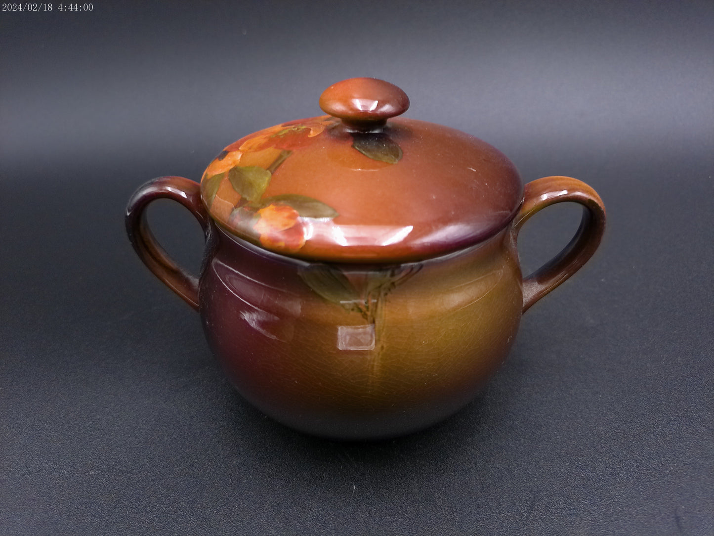 Rookwood Pottery Vintage Pot Bowl with Lid and Handles Vintage