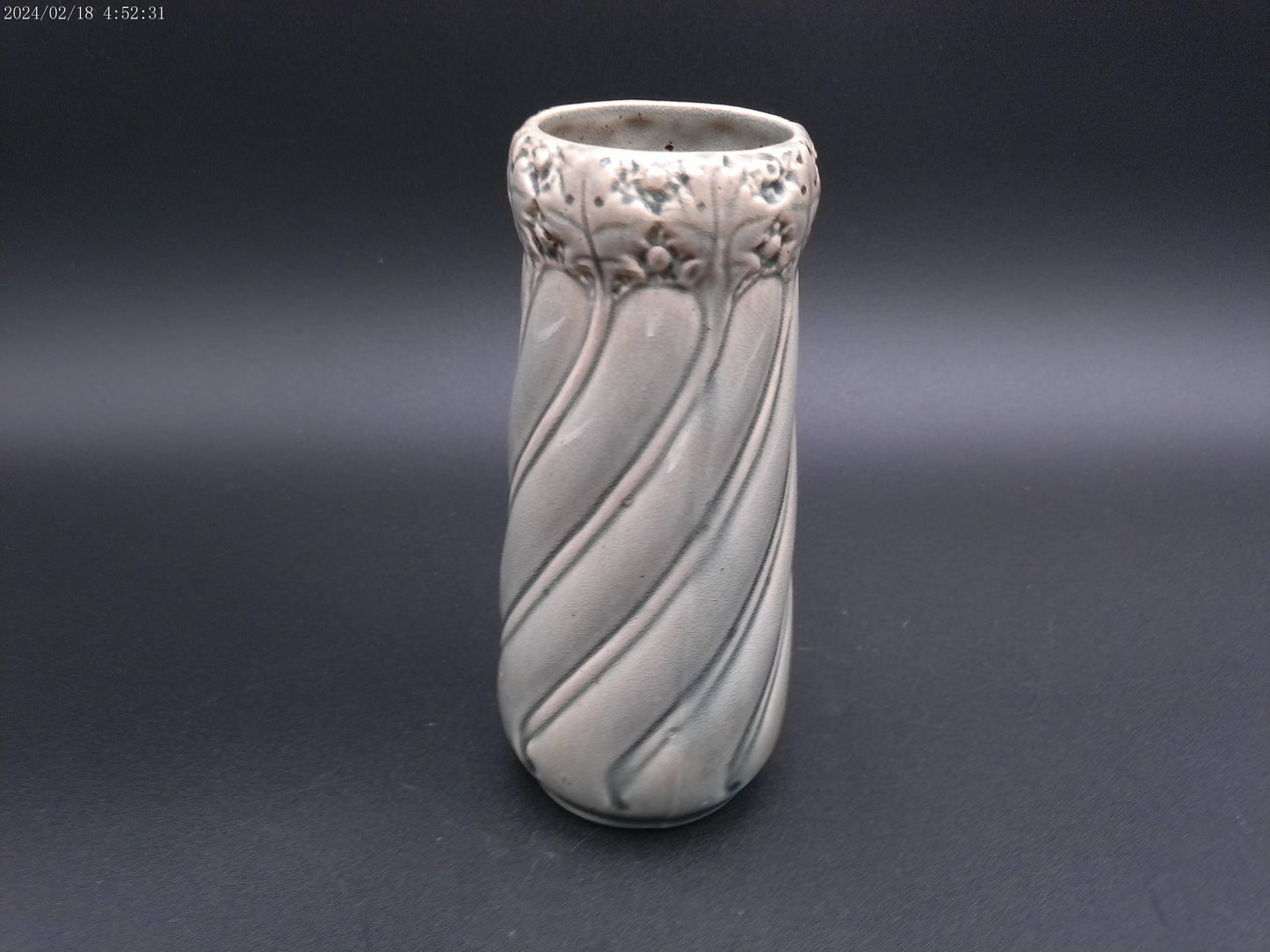 Pottery Vase Swirl Design Marked