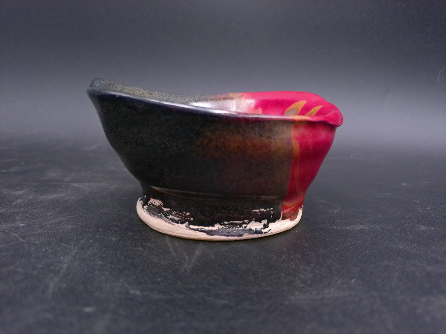 Plate Dish Bowl Lot of 4 Glazed multicolor Marked on bottom
