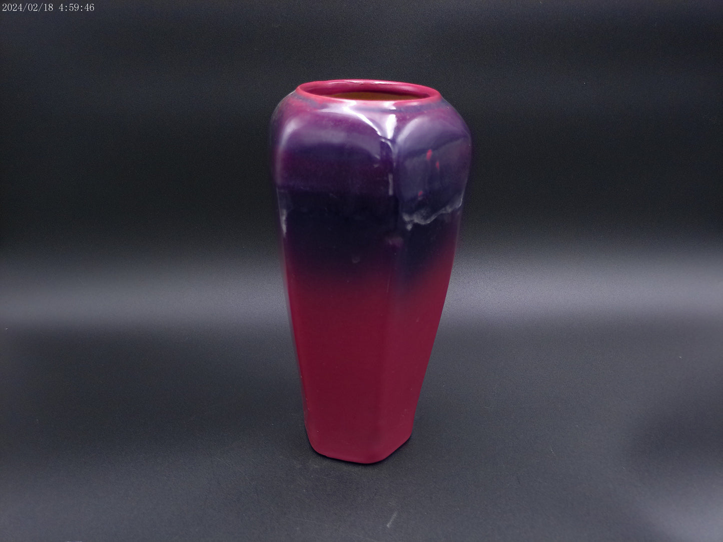 Van Briggle dragonfly vase with a matte Persian Rose glaze